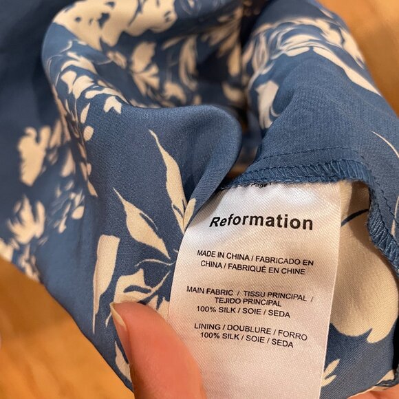 Reformation Marguerite Silk Dress (Size 2, Color Blue) - Picture 6 of 6